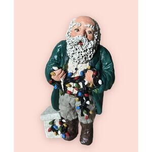 June McKenna 1991 Santa With Christmas Lights